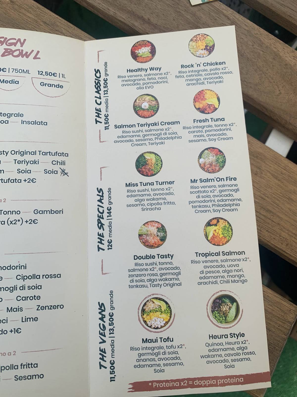 Menu di Tasty Poke Torino 