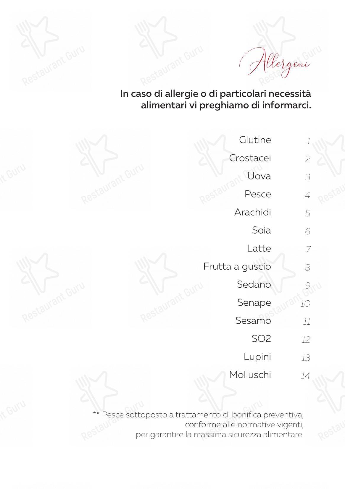 Menu bar per Taverna Volpetti in Roma