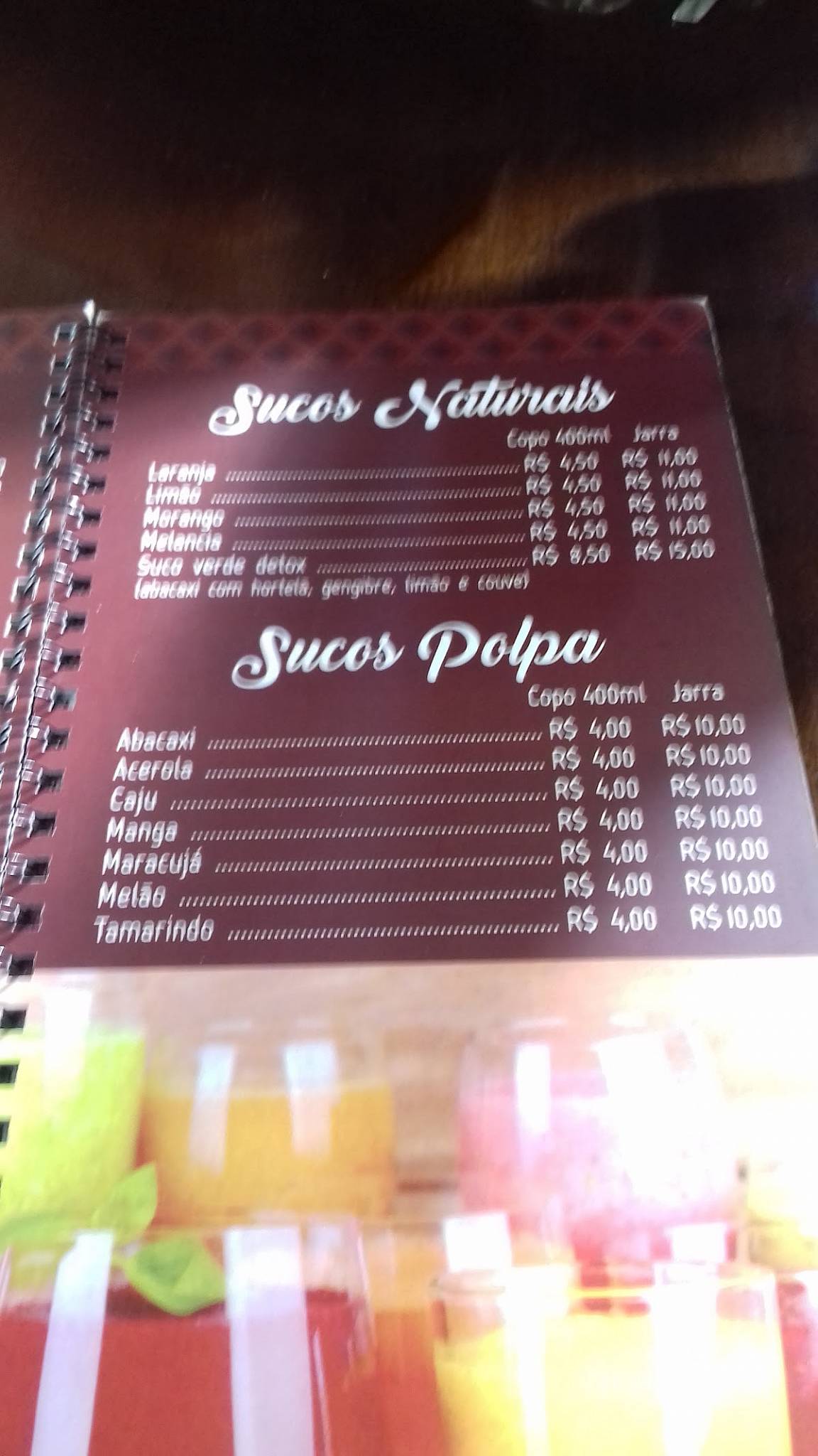 Tayrona cardápio