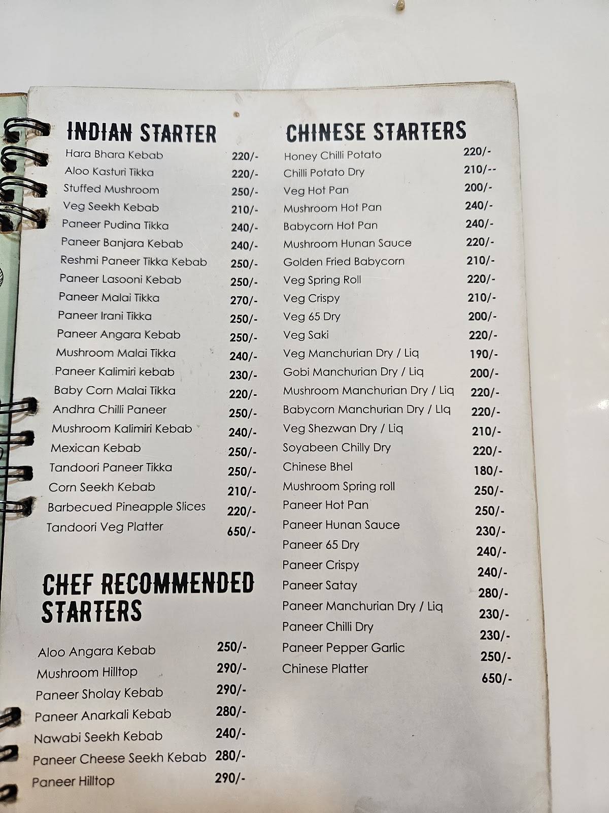 Te Amo Pure Veg Restaurant menu