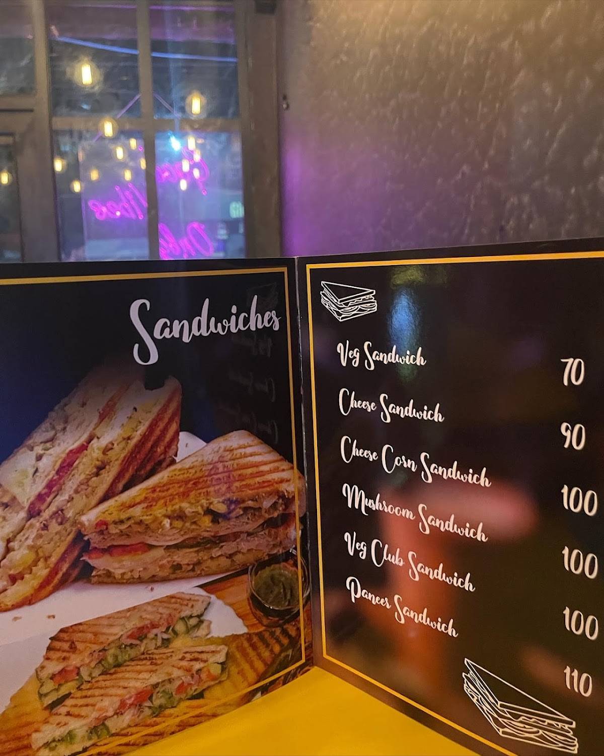 Tea house menu