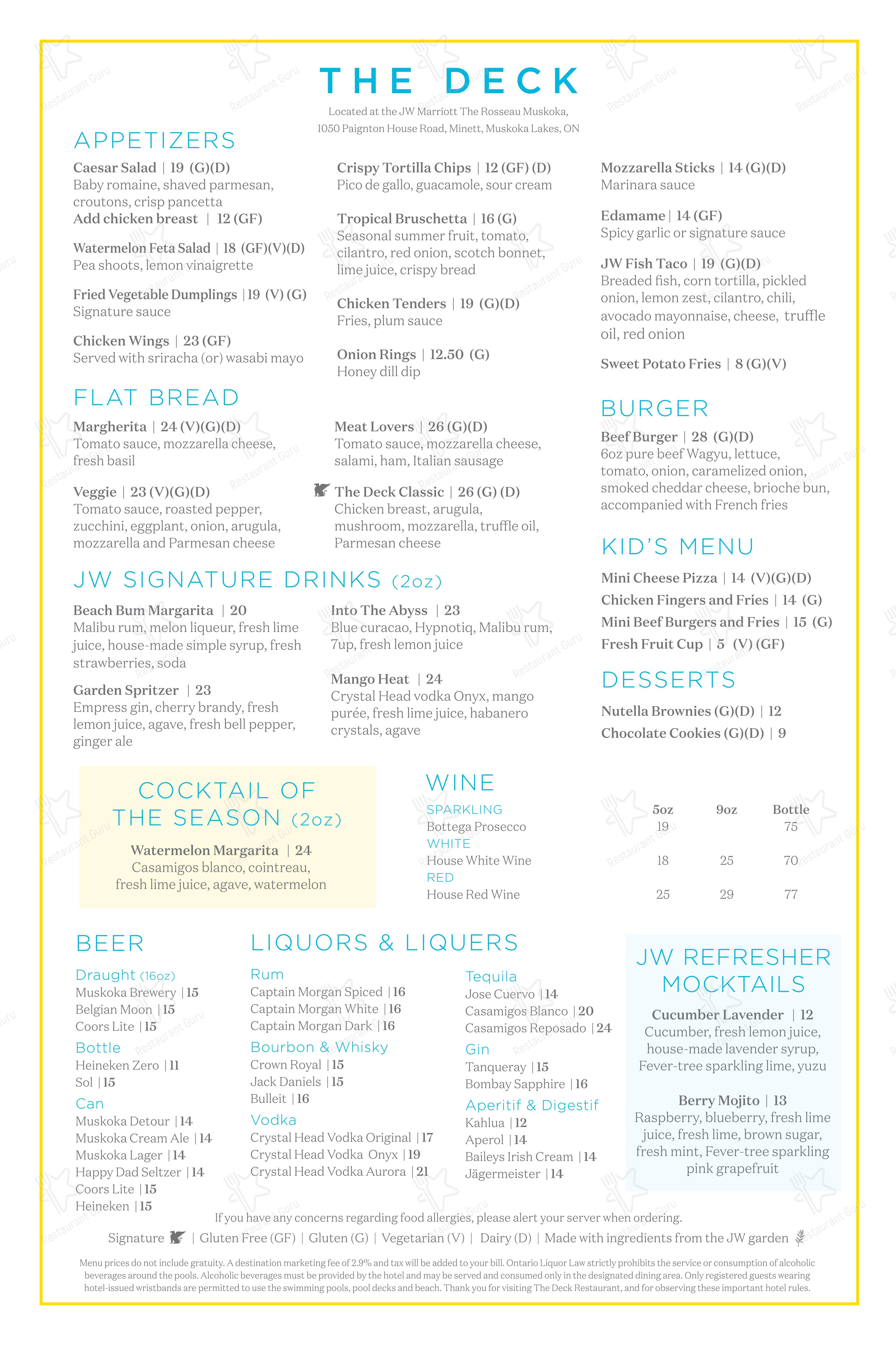 Menu pour Teca dans Minett