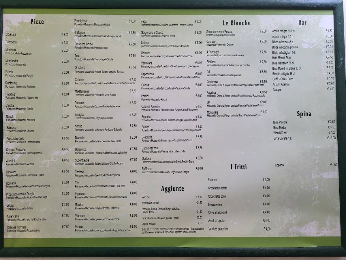 Menu di Teopizza 