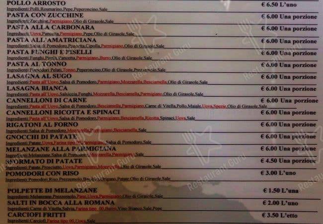 Menu di Il Testaccino 