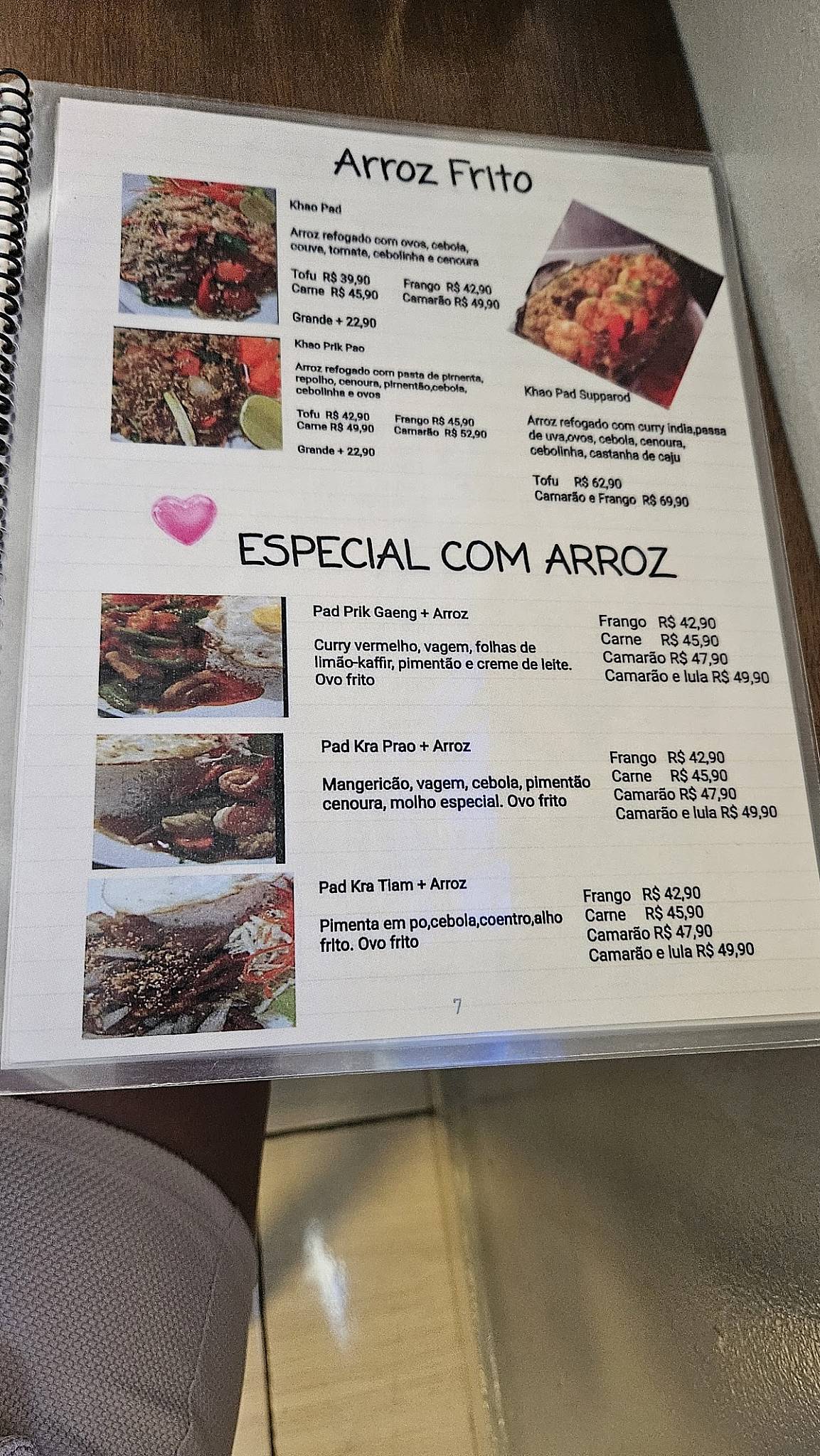 Thaifood Saúde cardápio