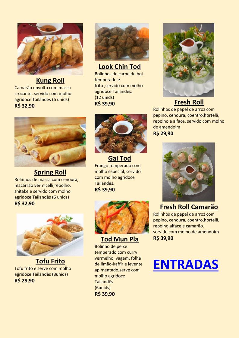 Thaifood Saúde cardápio