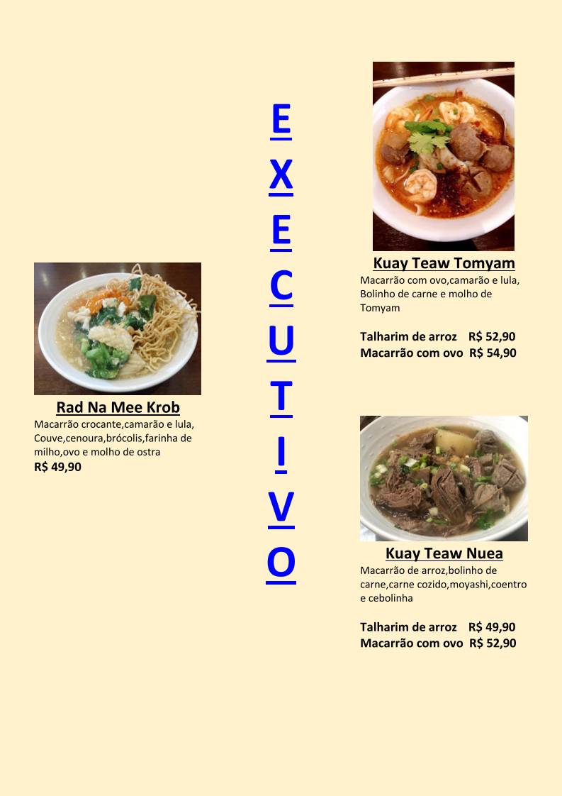 Thaifood Saúde cardápio