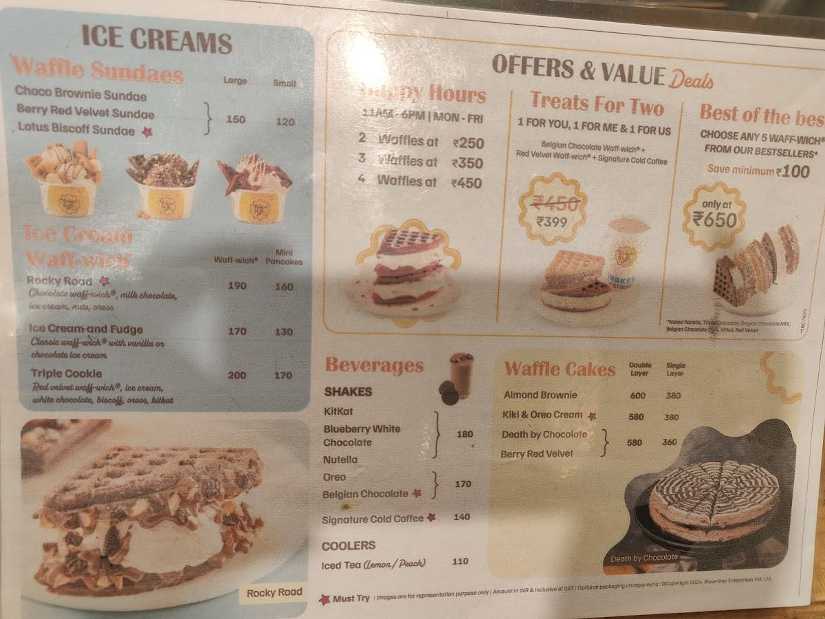 The Belgian Waffle Co menu