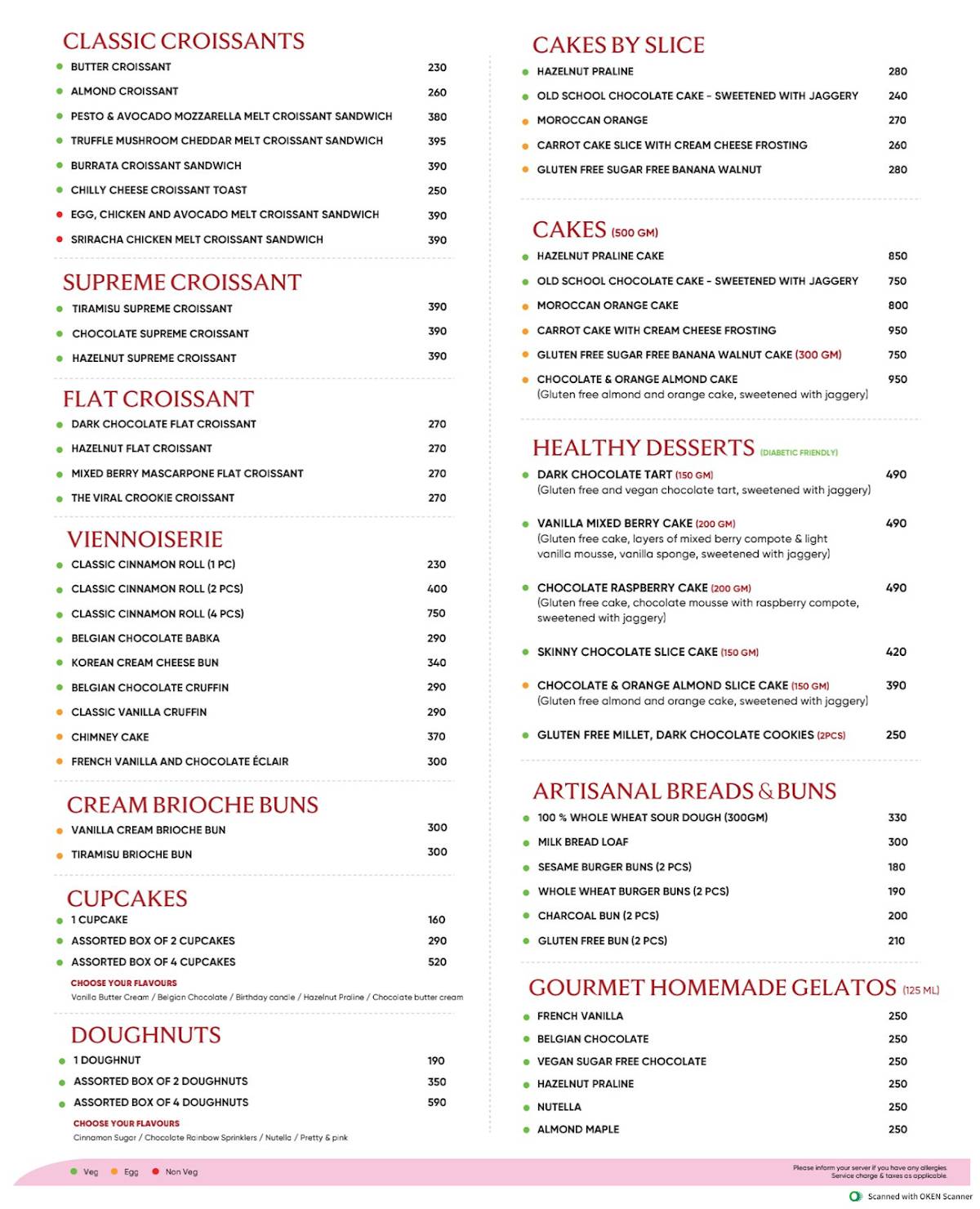 The Bluebop Cafe menu