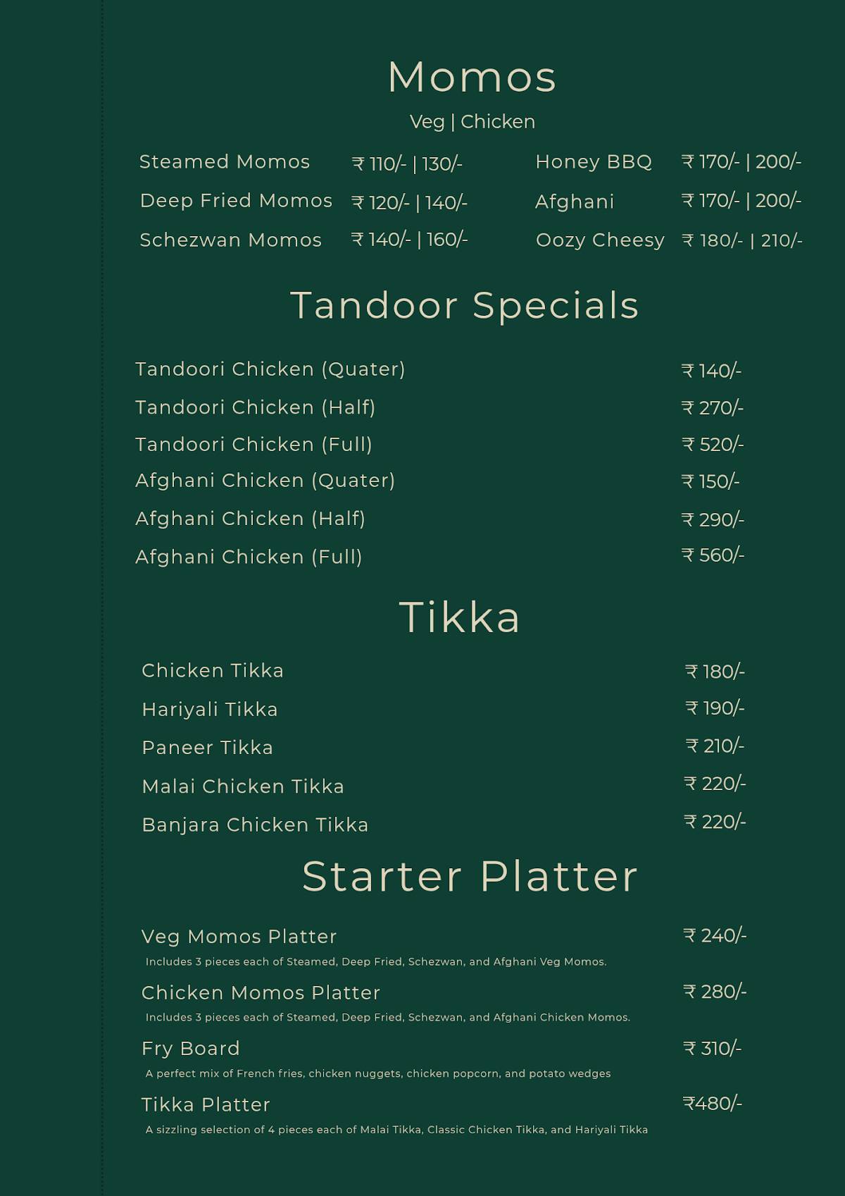 The Bridge Resto Cafe menu