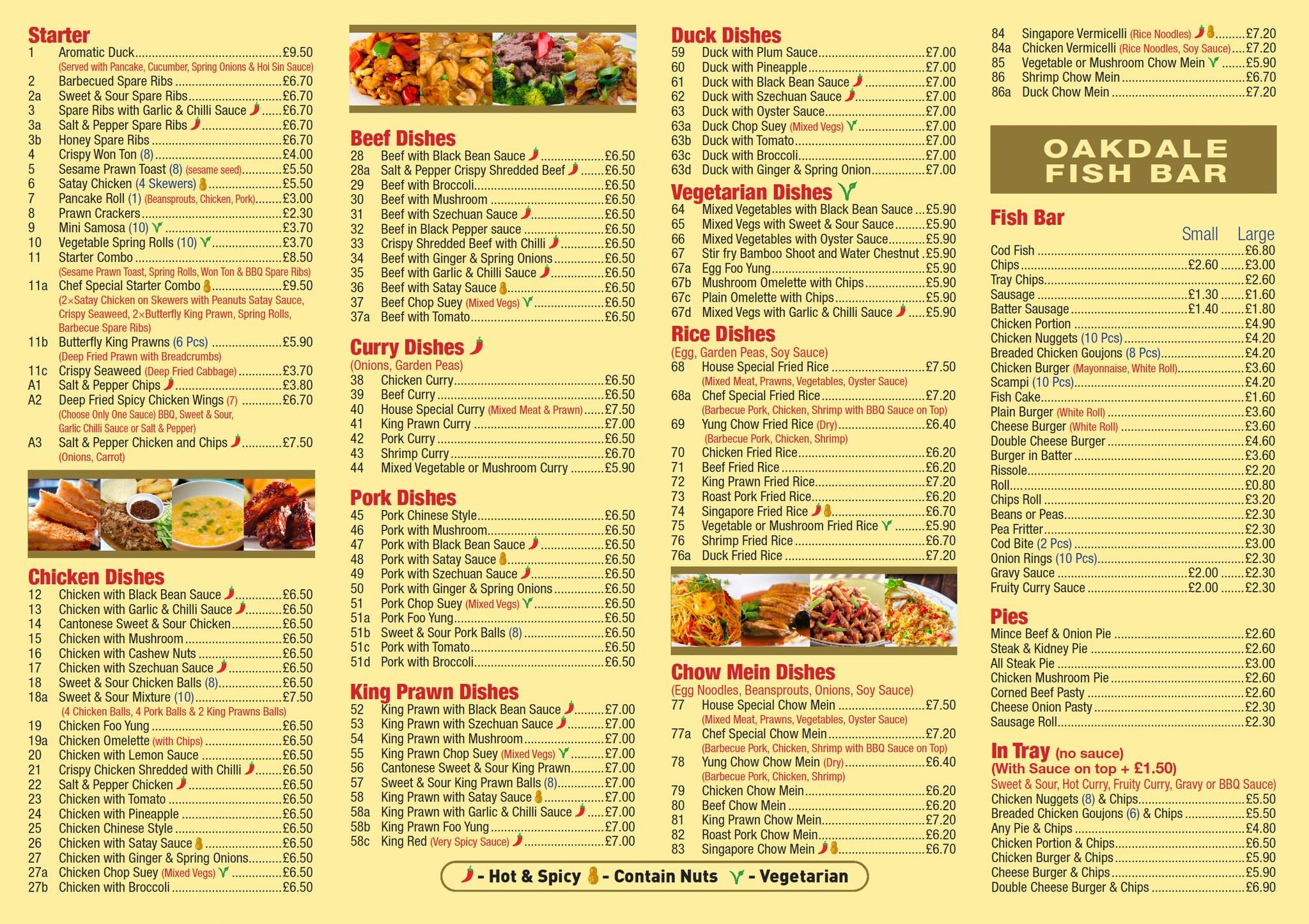 Menu at The Chinese Oakdale pub & bar, Blackwood