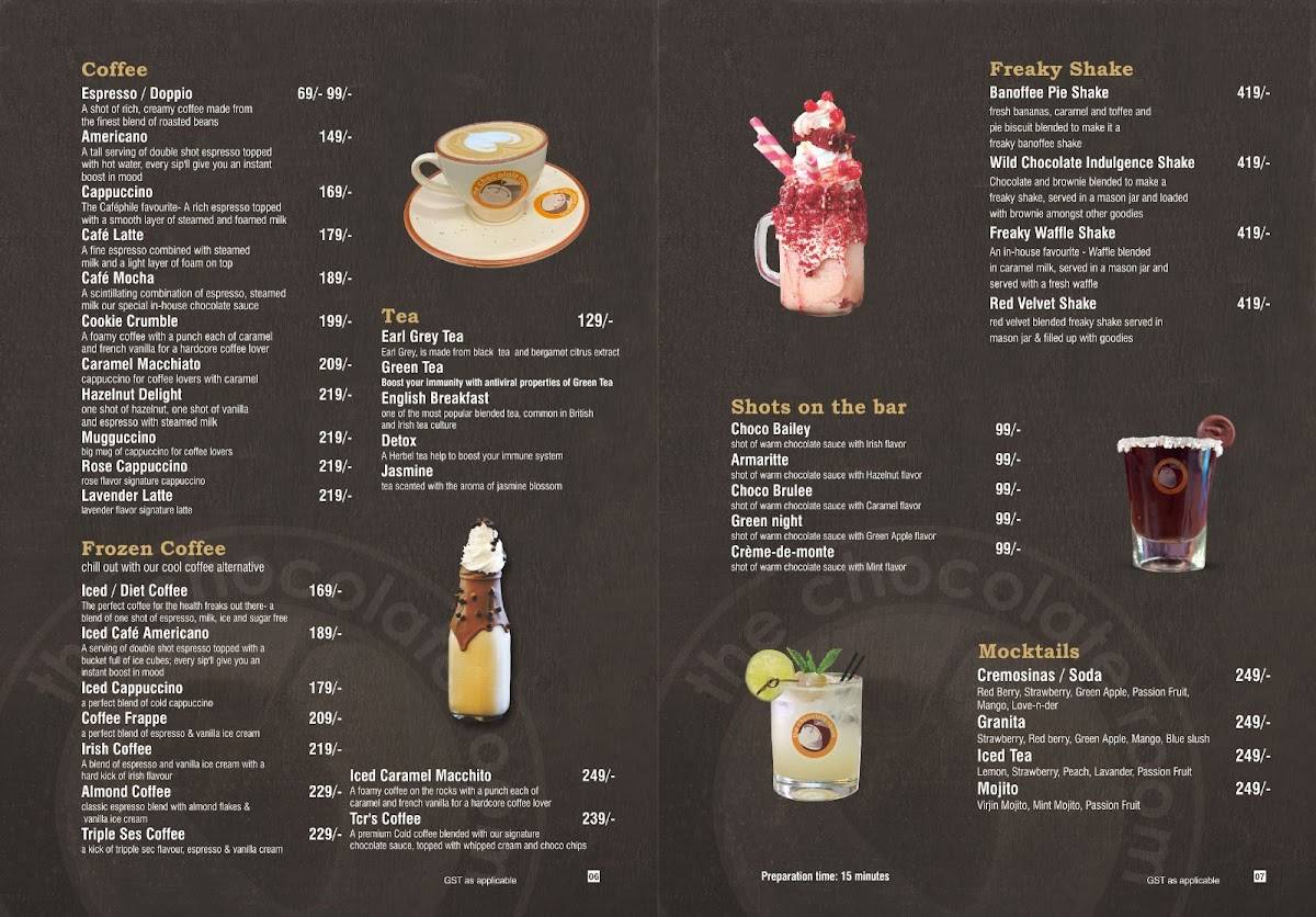 Sub N Sip menu