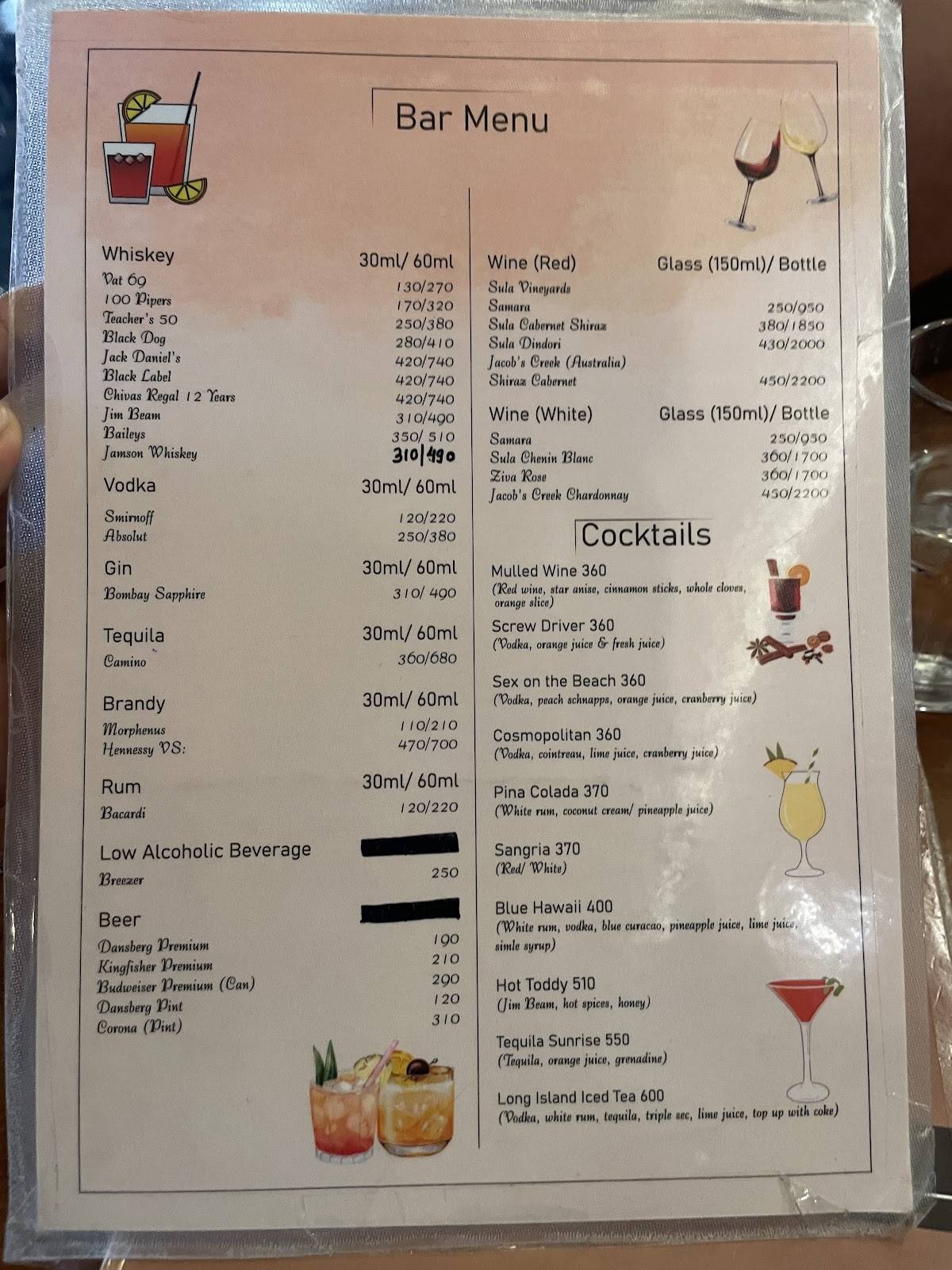 The Coffee Shop menu