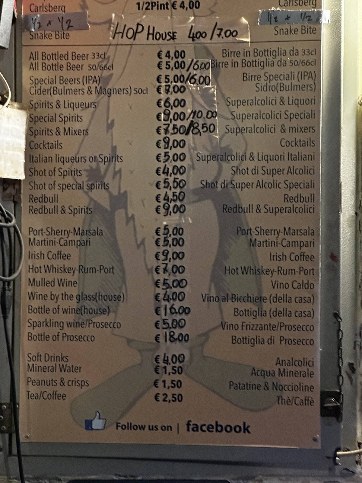 Menu di The Druid's Den 