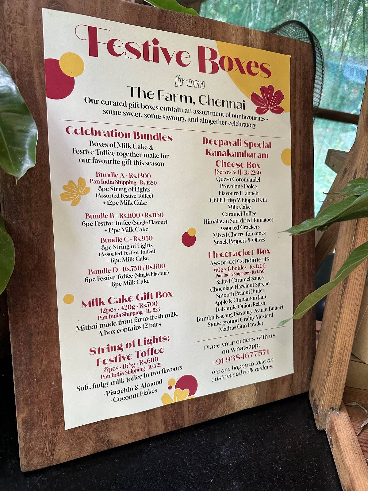 The Farm Restaurant menu