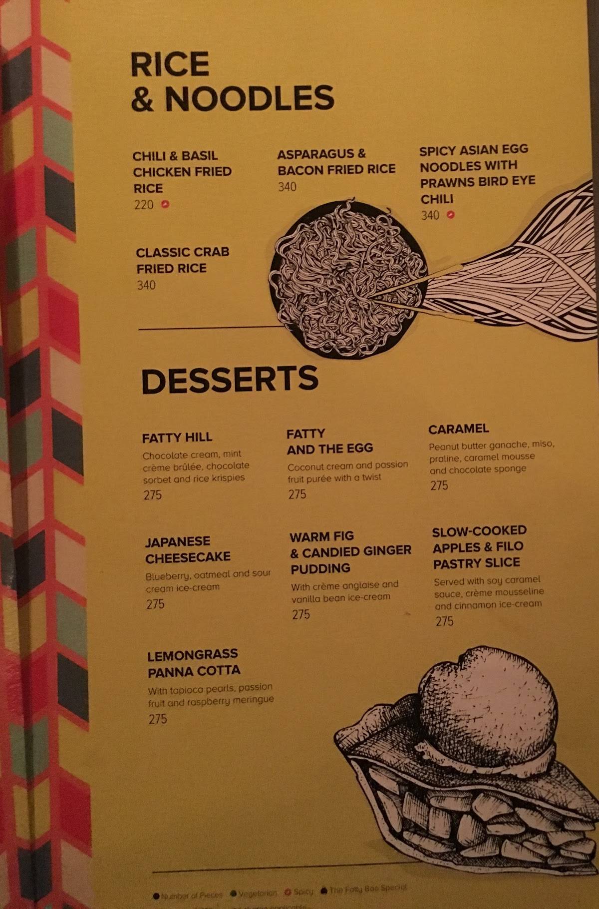 The Fatty Bao menu