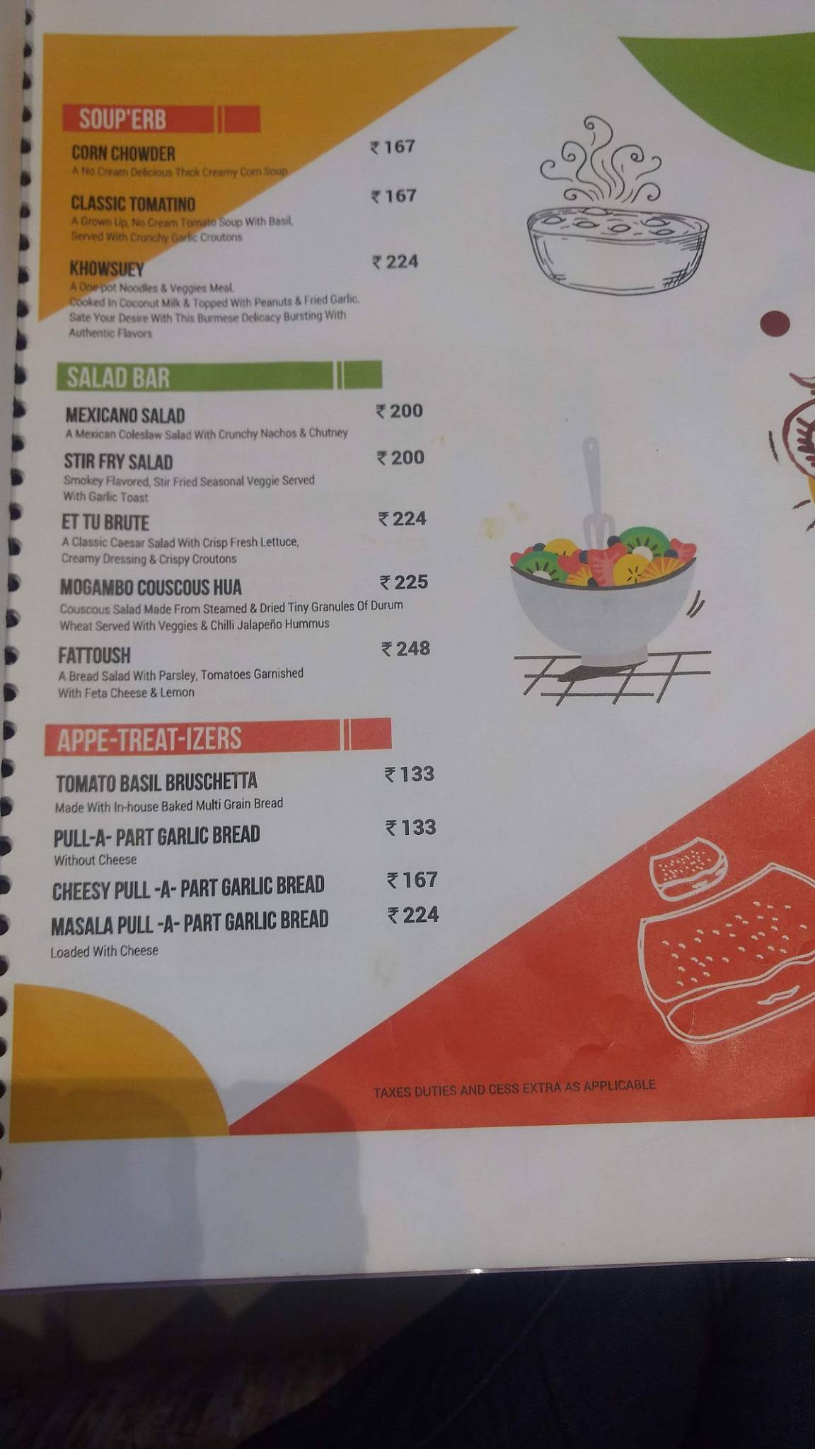 The Feast Bakery menu