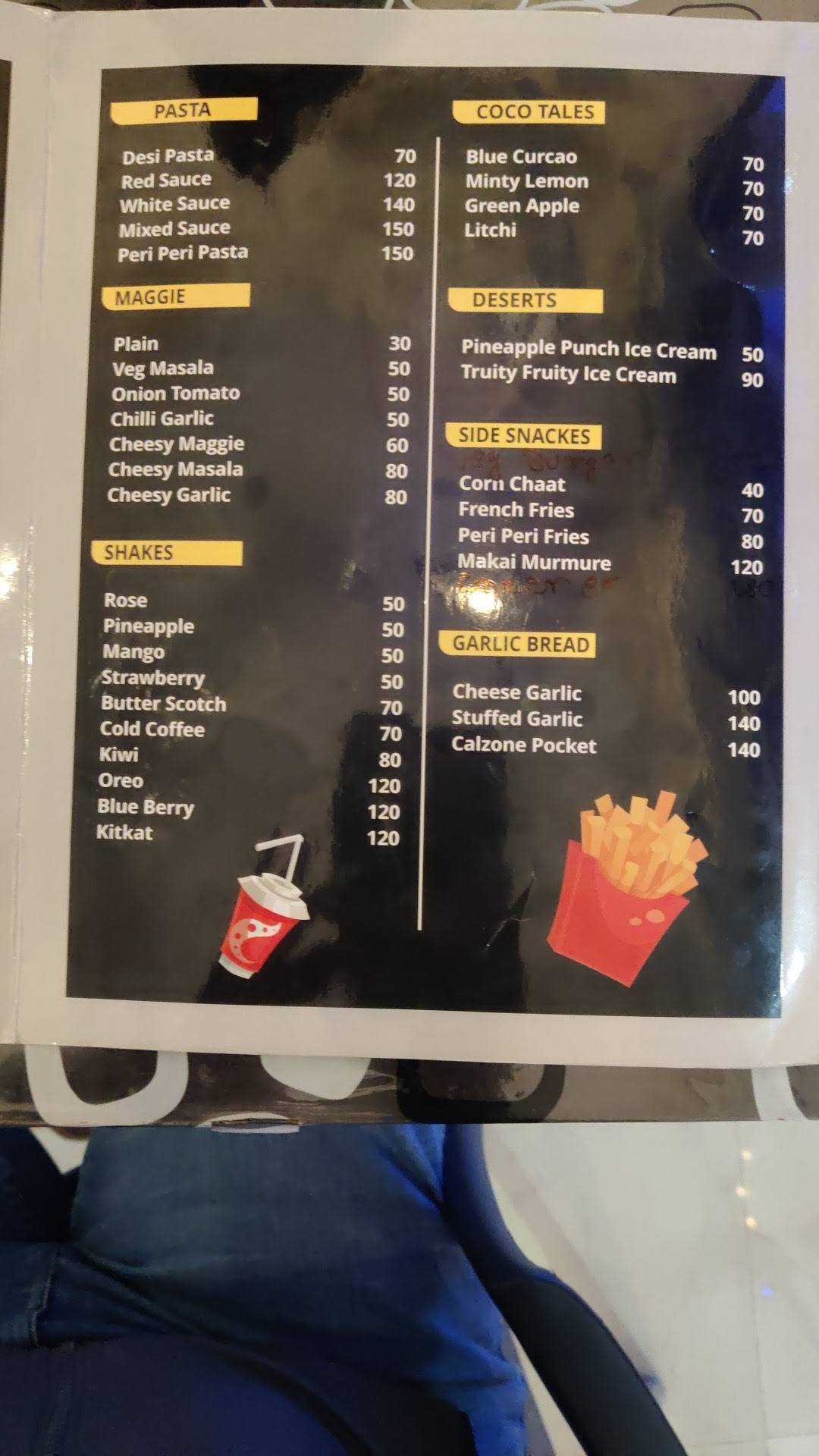 The FoOod Factory menu