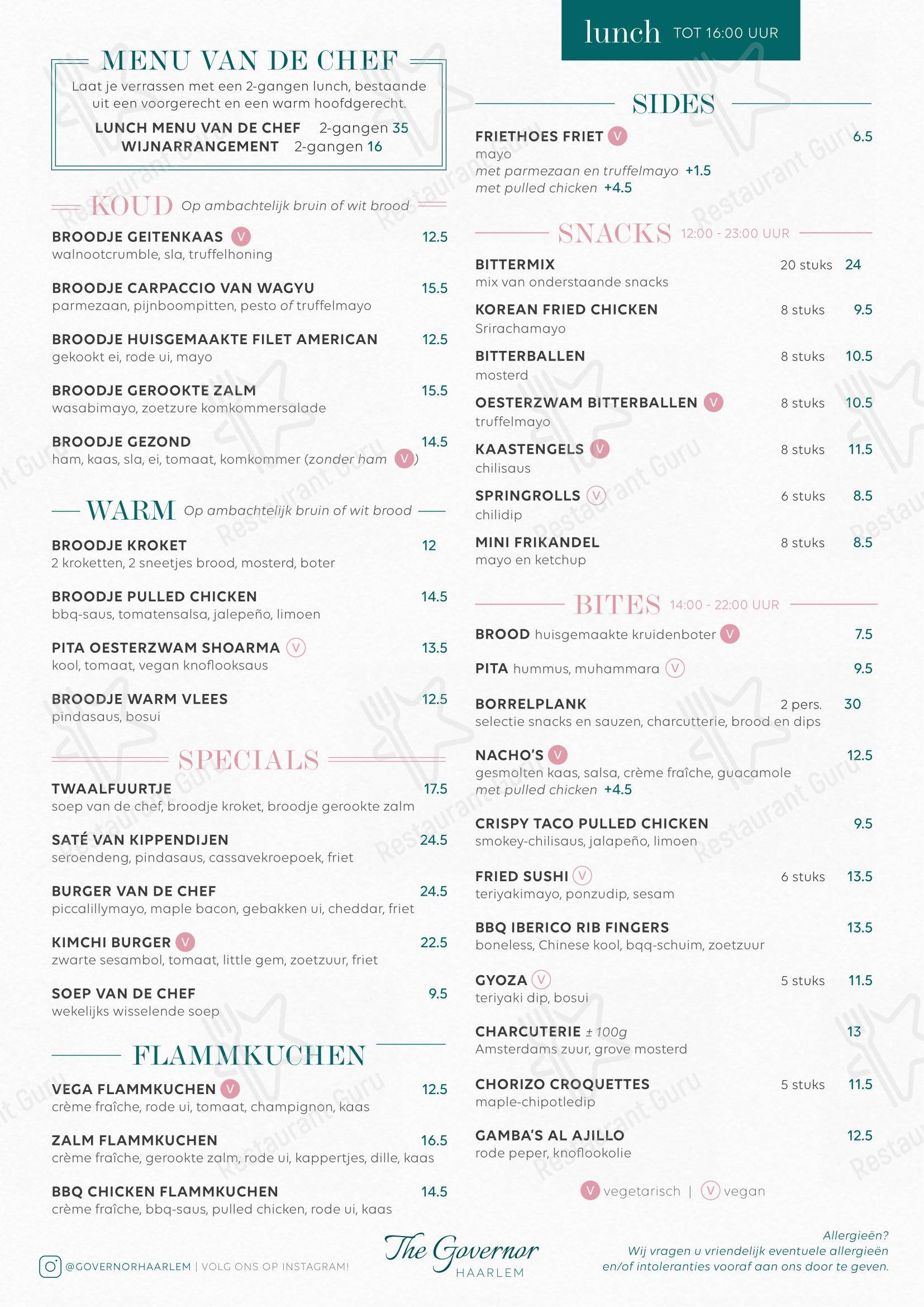 Menu pour The Governor - Menu bar