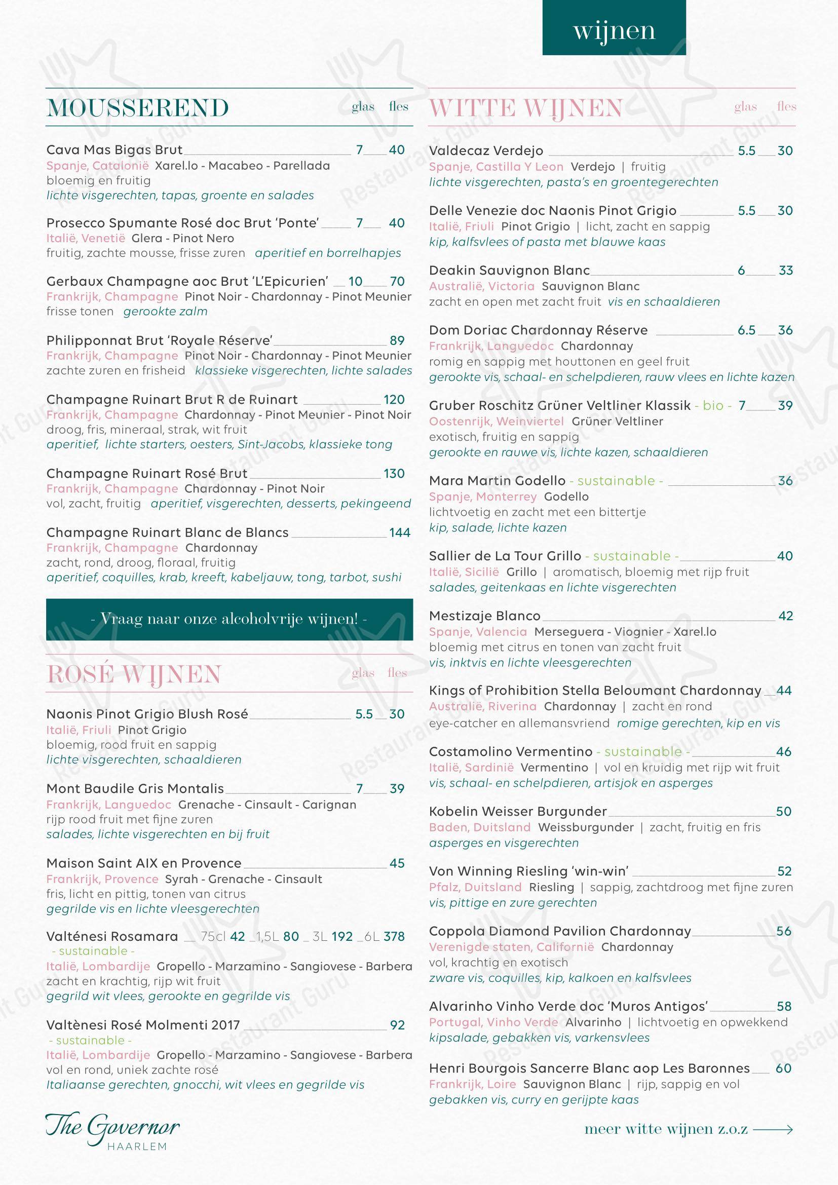 Menu pour The Governor - Детское