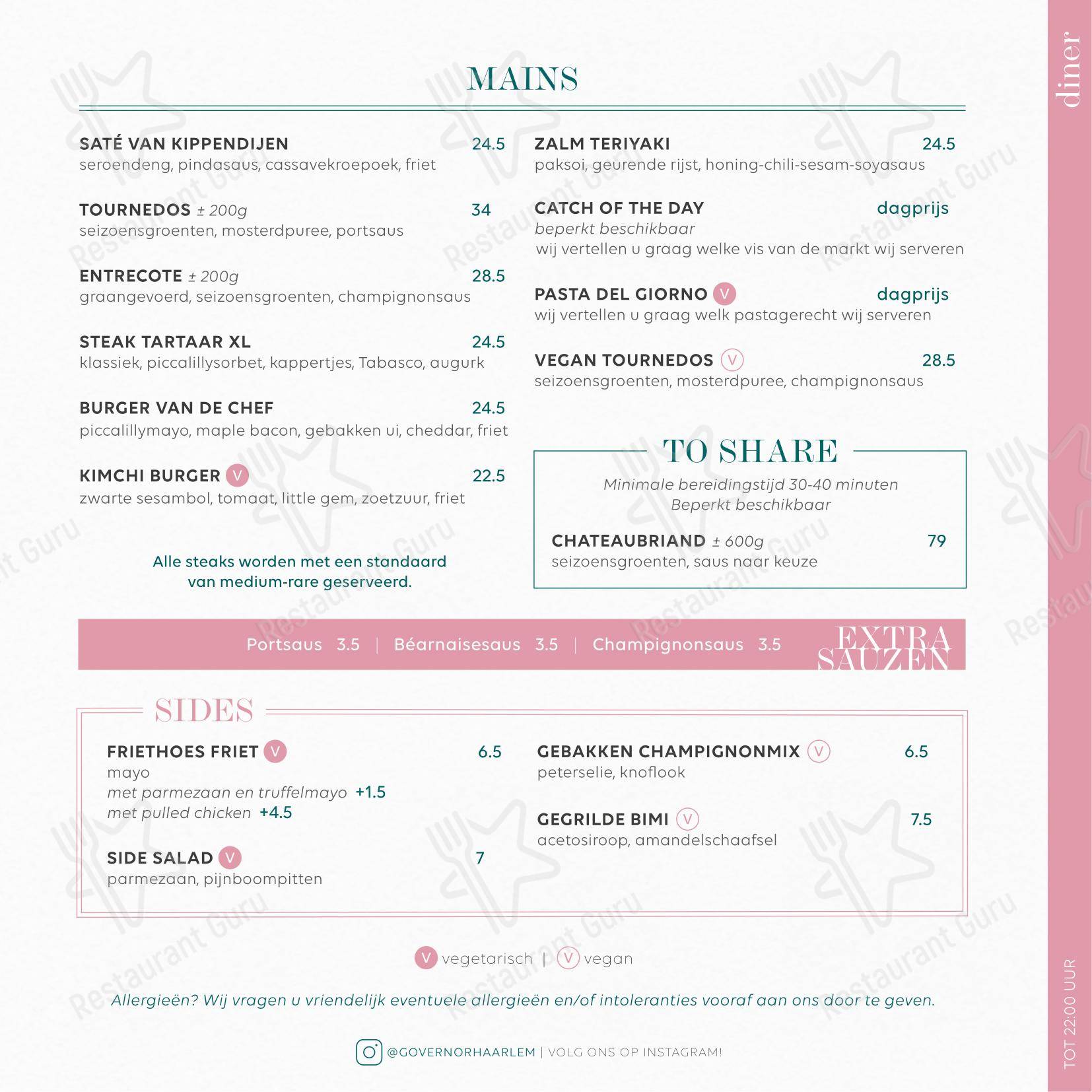 Menu pour The Governor - 菜单