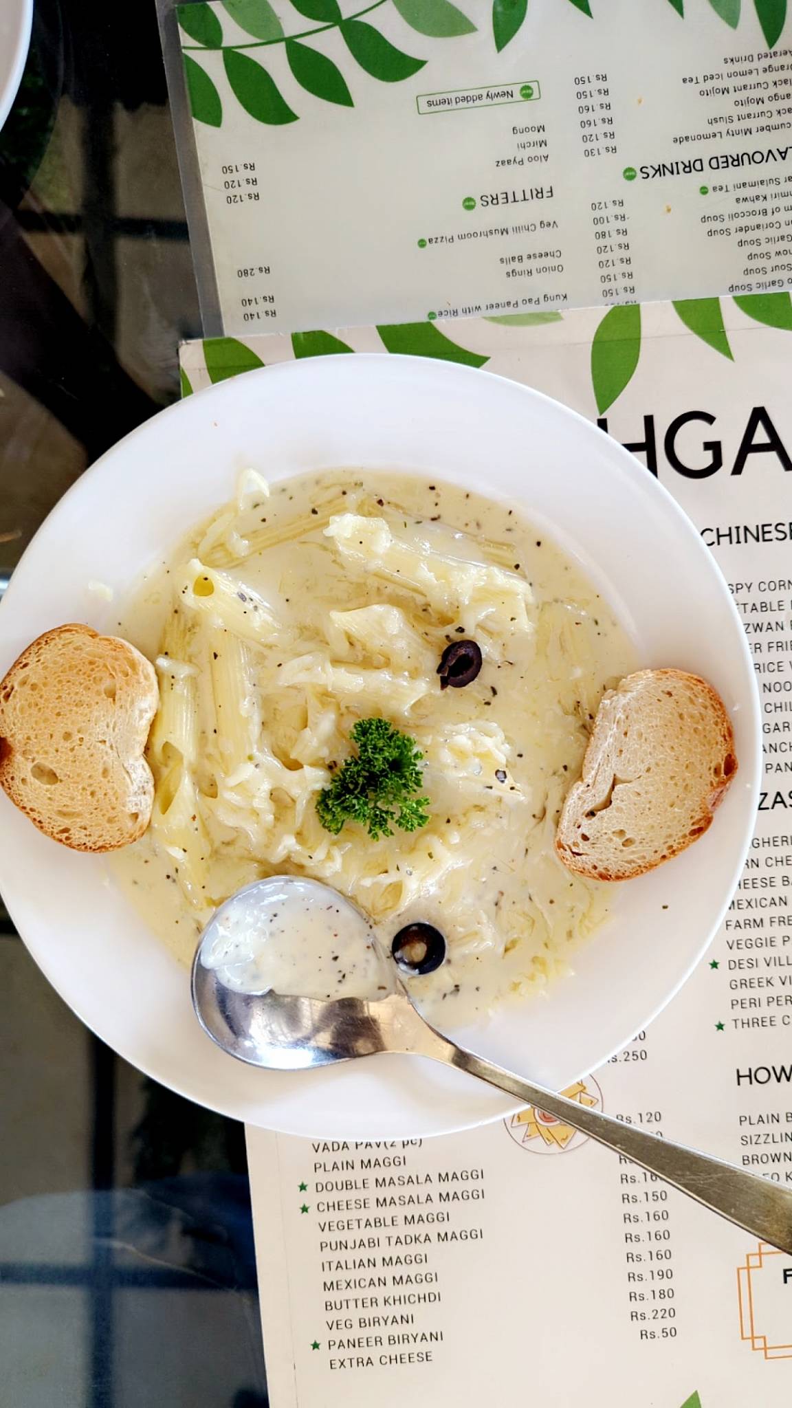 The HighGarden Cafe menu