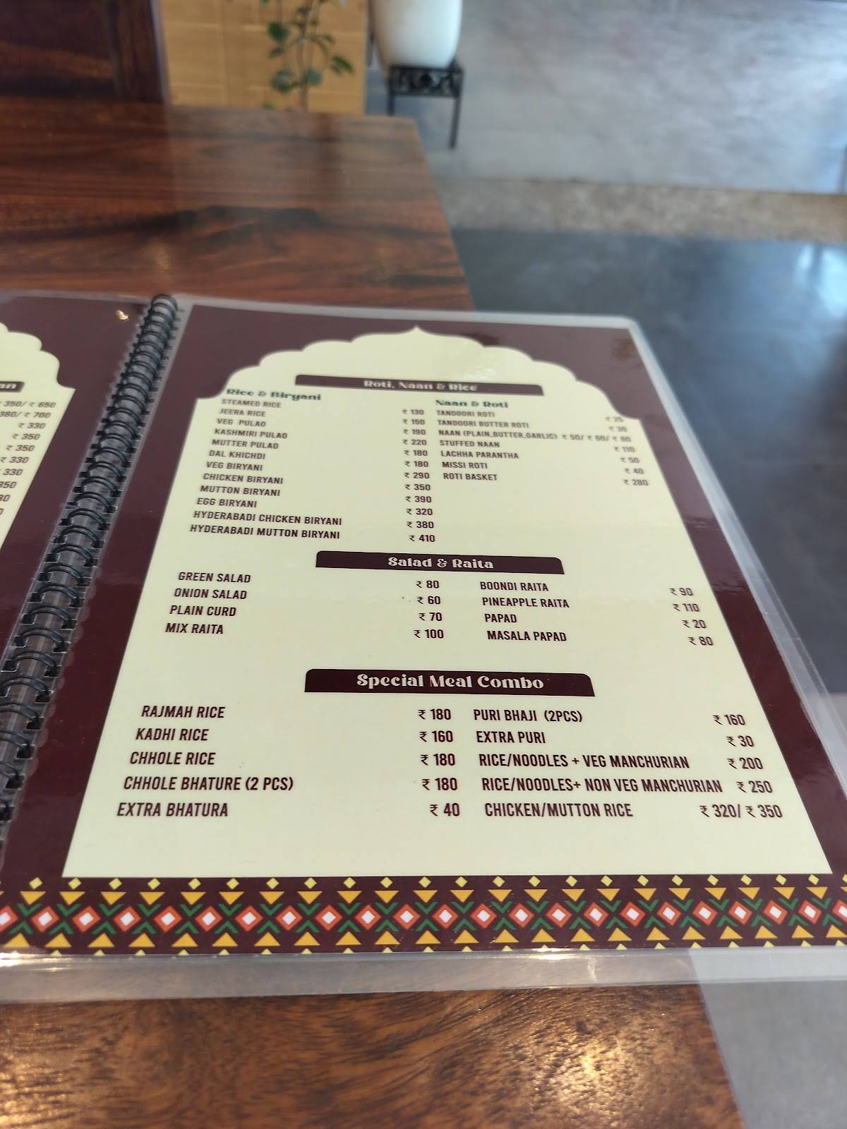 The Himalayan Roots menu