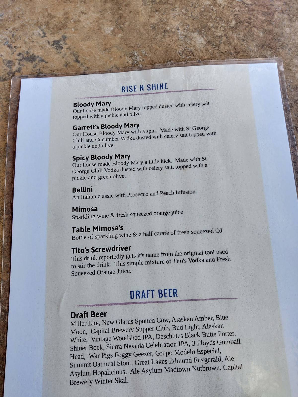 Menu at The Keg & The Patio pub & bar, Wisconsin Dells