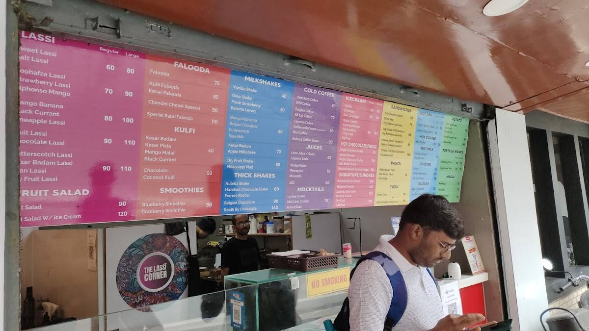 The Lassi Corner menu