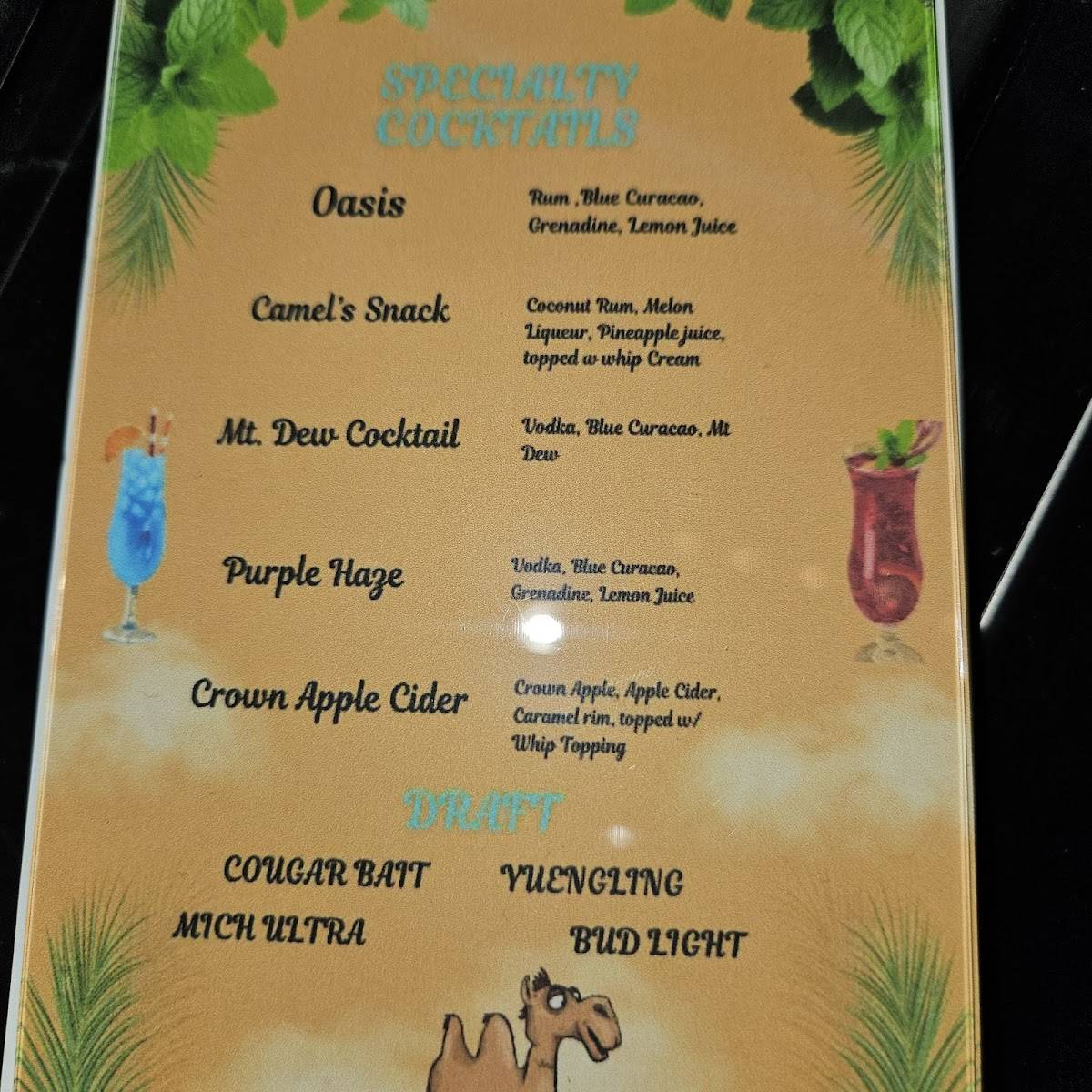 Menu at The Oasis Bar & Grill, Cynthiana