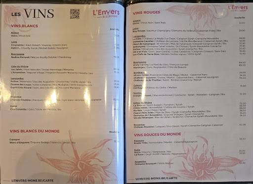 Menu de L'Envers