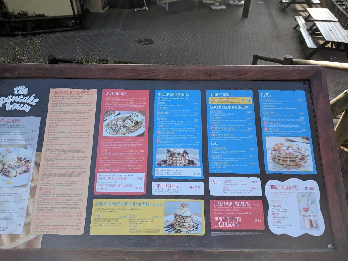Menu at The Pancake House restaurant, Warminster, Center Parcs Longleat
