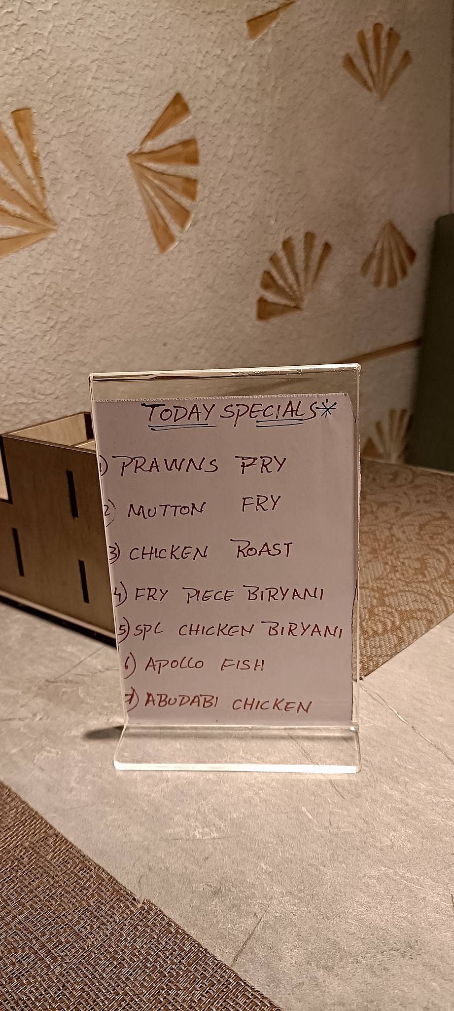 The Paradise family restaurant menu