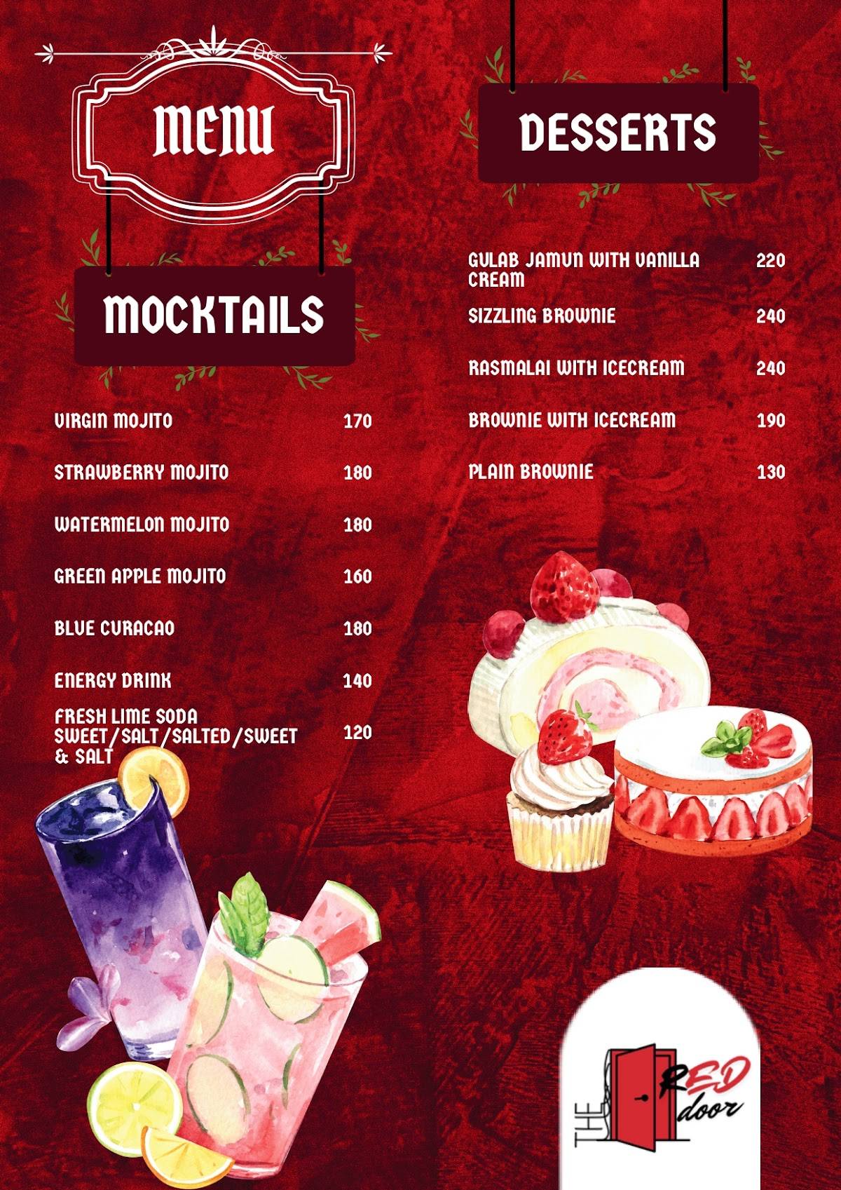 The Red Door menu