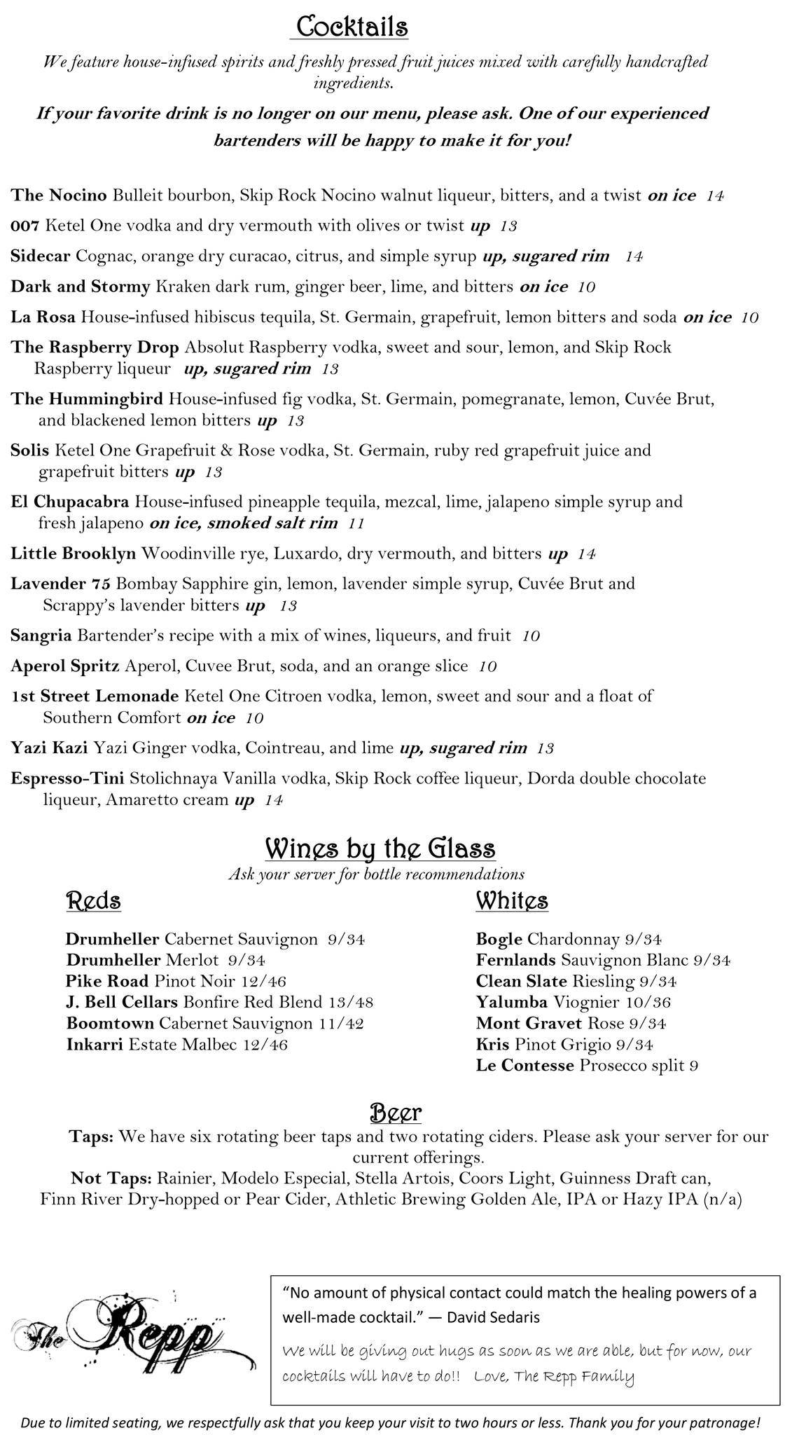 Menu at The Repp pub & bar, Snohomish
