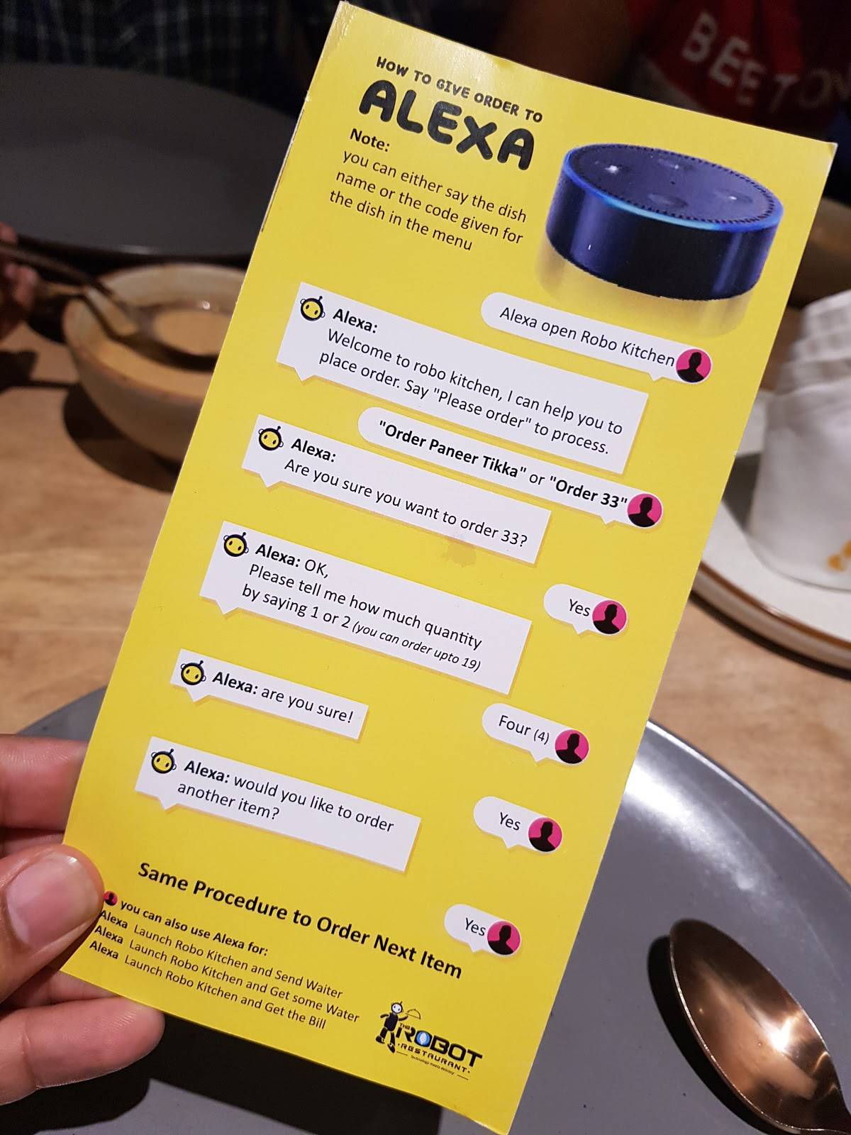 The Robot Restaurant: India's first AI Based Robotic Restaurant menu