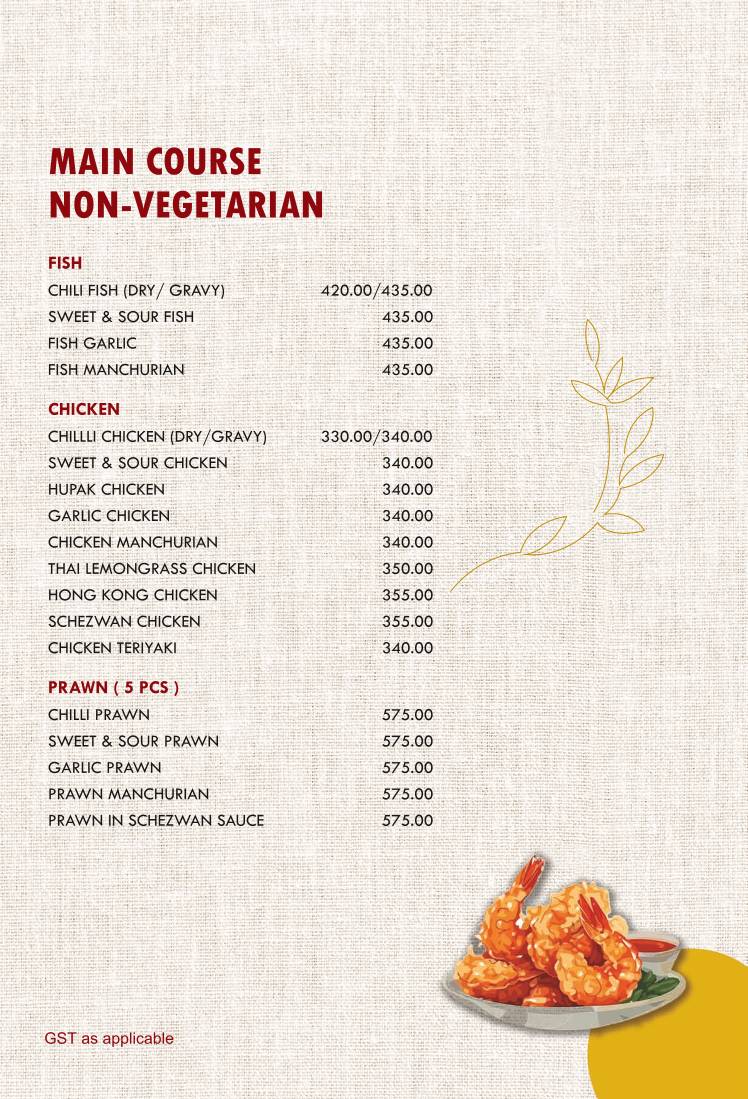 The Rose (Kankurgachi) menu
