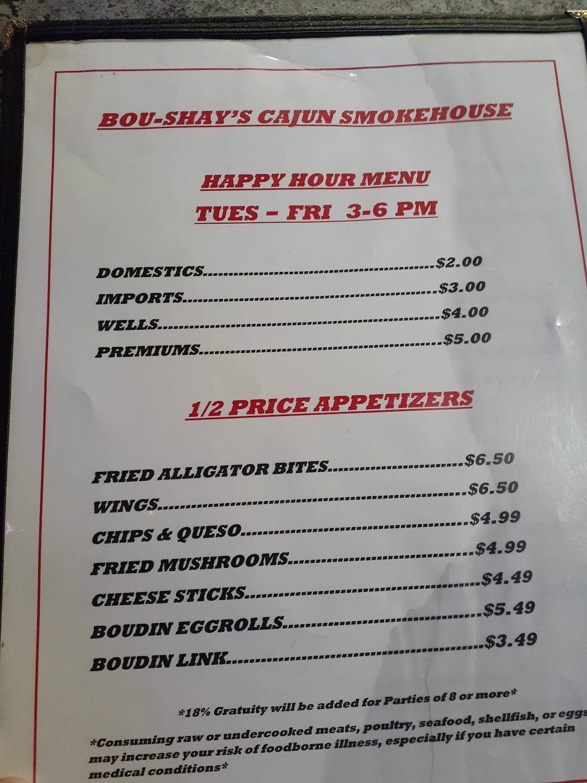 Menu at The Rusty Hook Bar & Grill, Bacliff