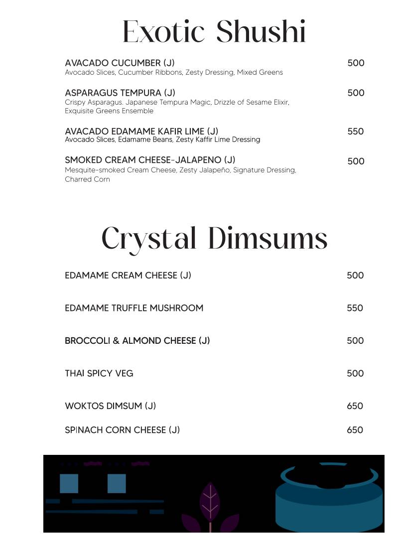 The Starry Foliage menu