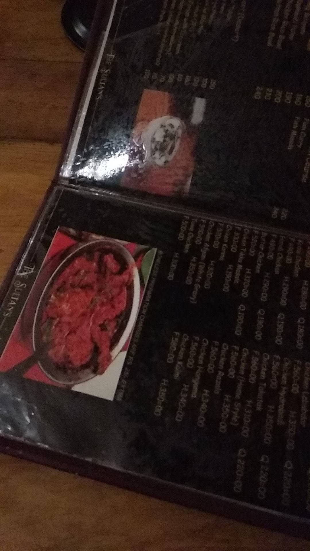 The Sultan's Restaurant Rau Pithampur menu