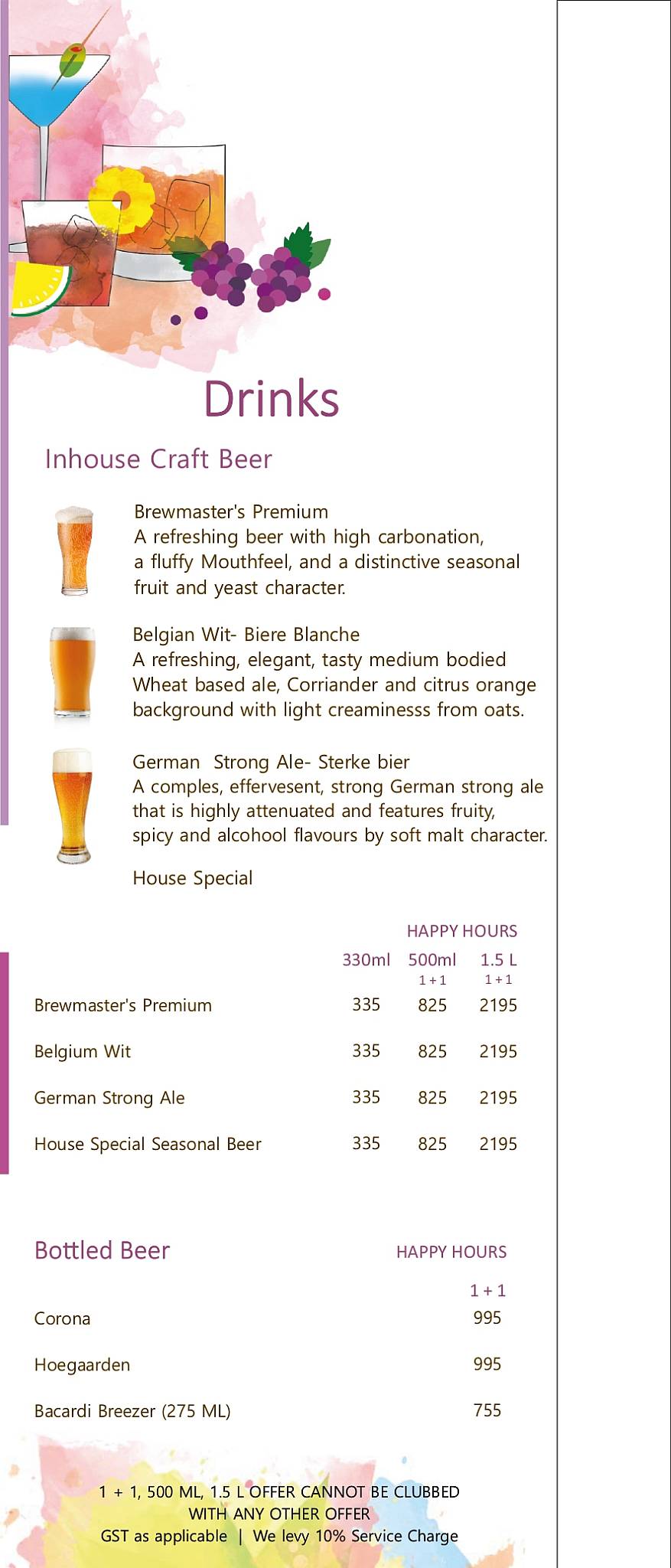 The Yellow Chilli - Sector 90 menu
