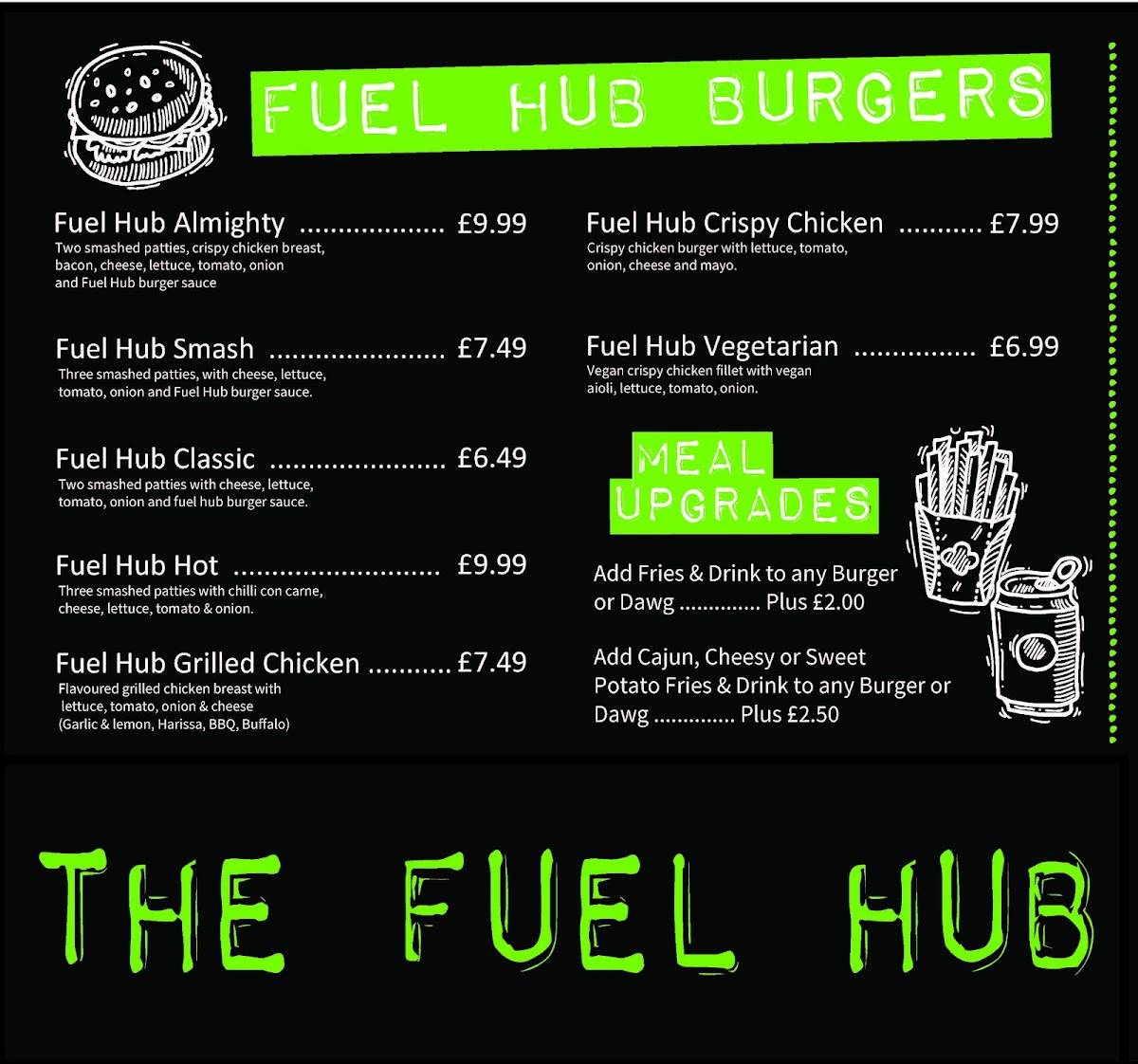 Menu At The Fuel Hub Horbury Bridge Ltd Restaurant Wakefield