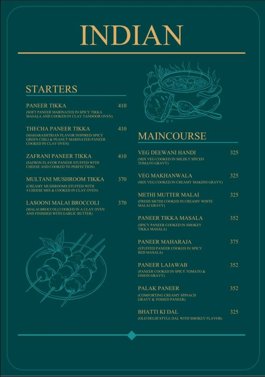 TheGreenTable menu
