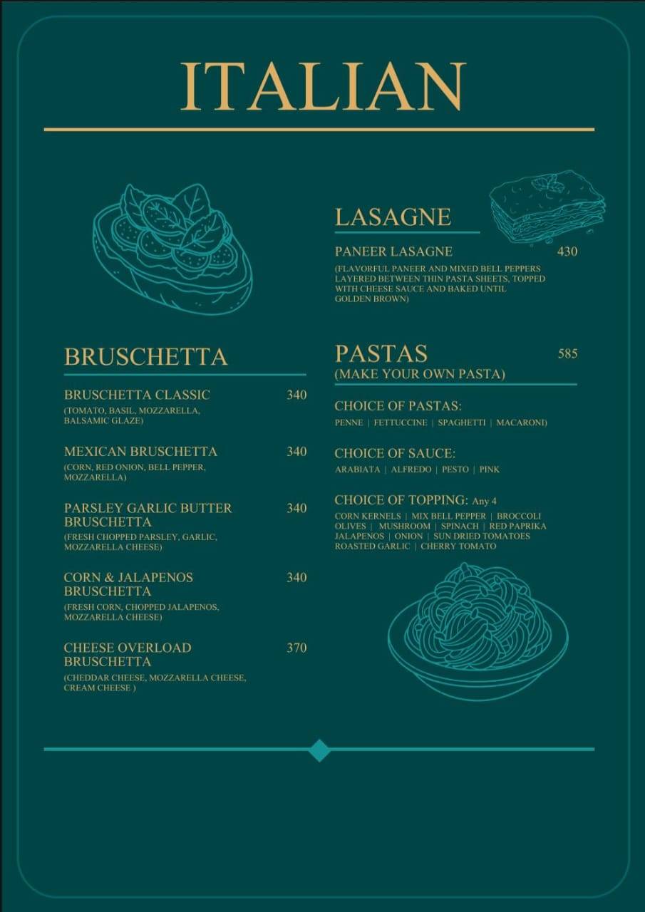 TheGreenTable menu