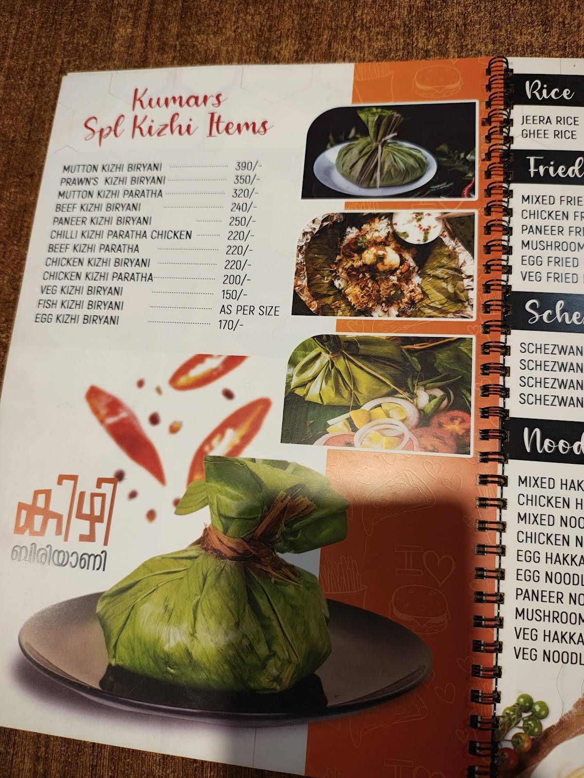 Kumar Cafe menu