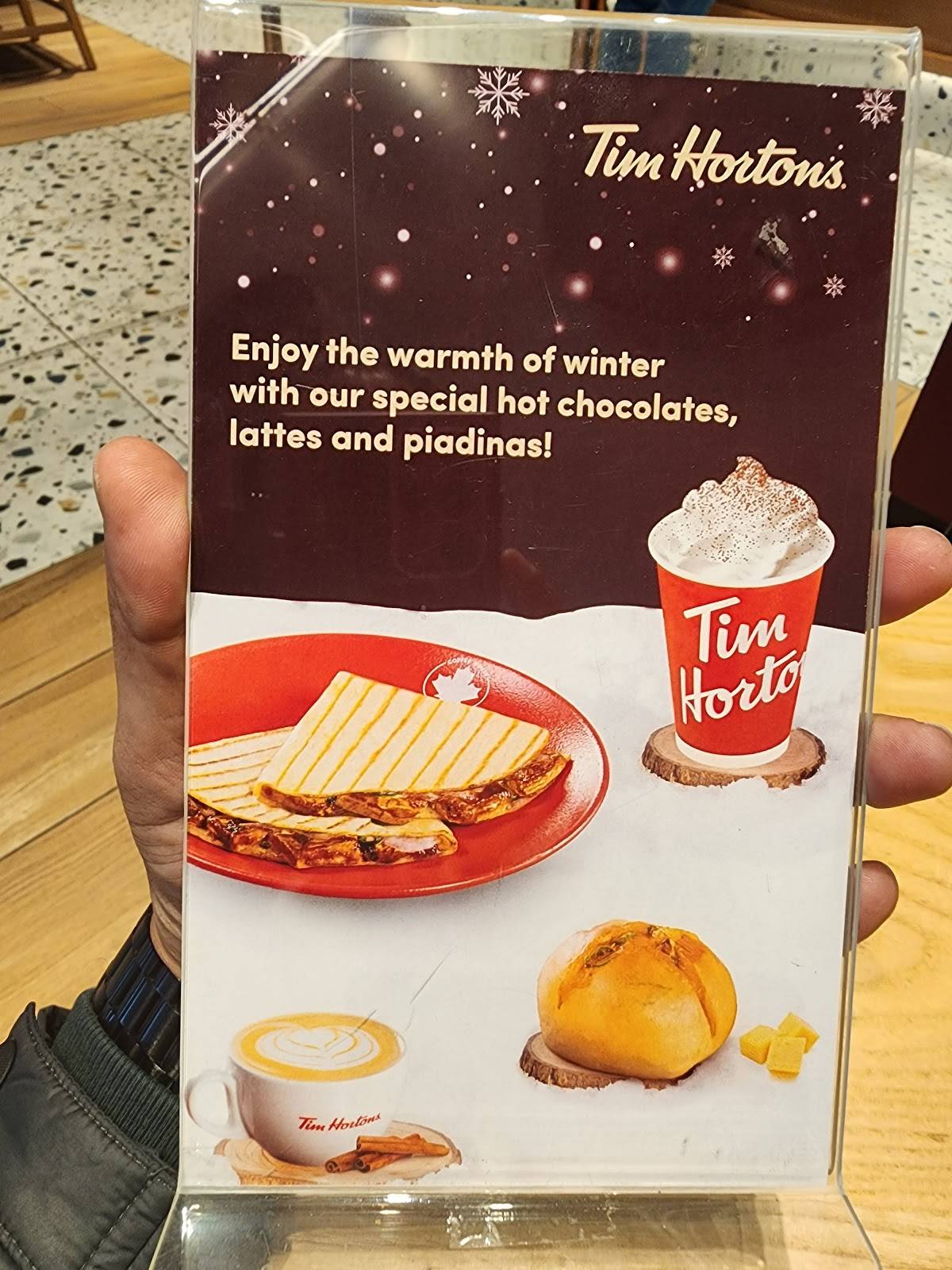 Tim Hortons menu