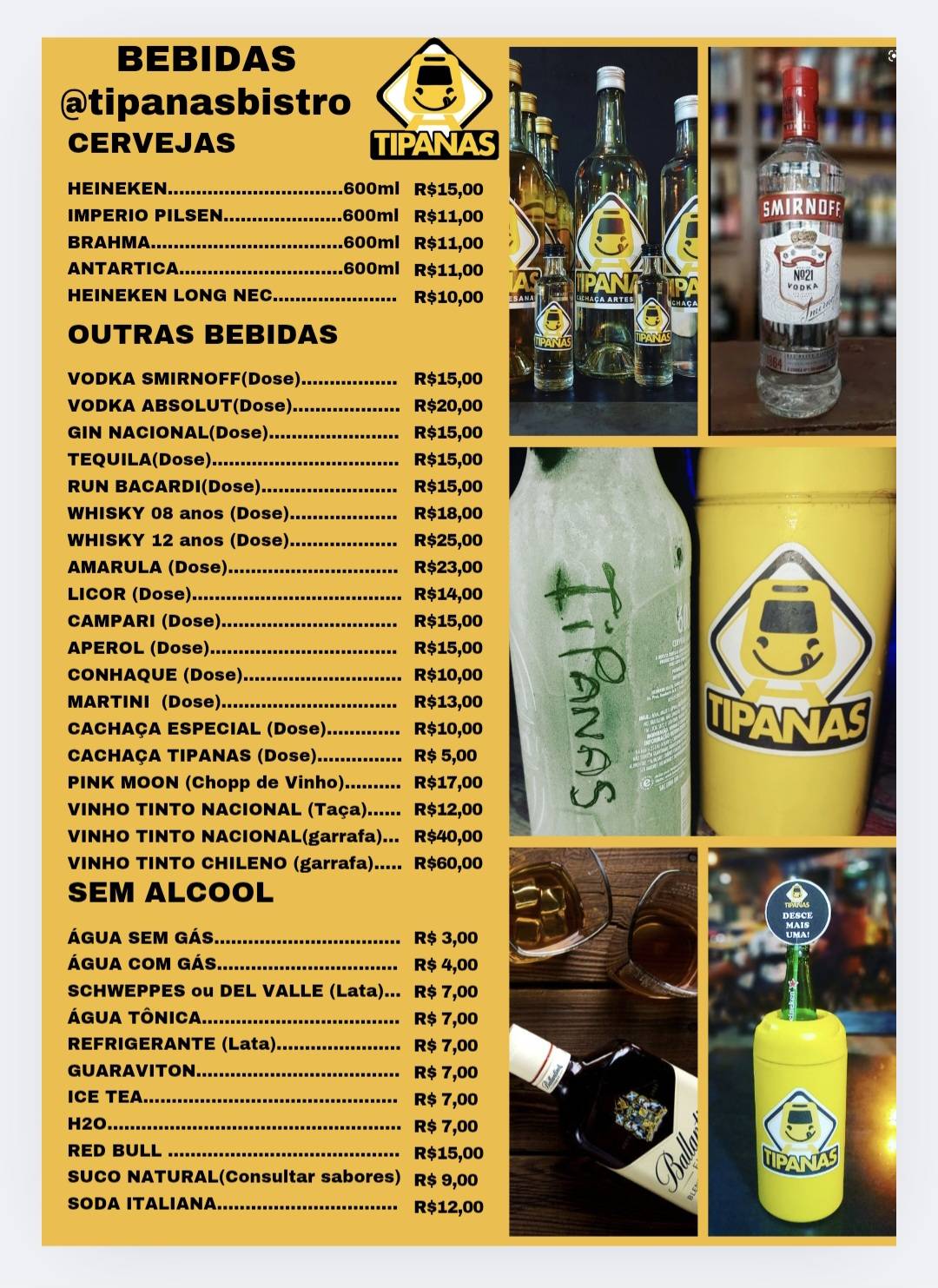 Tipanas Bistrô cardápio