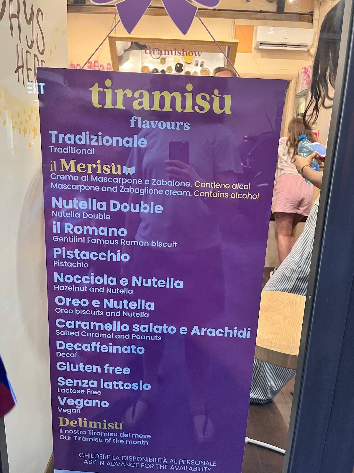 Menu di Tiramisù Trastevere - Merisù 