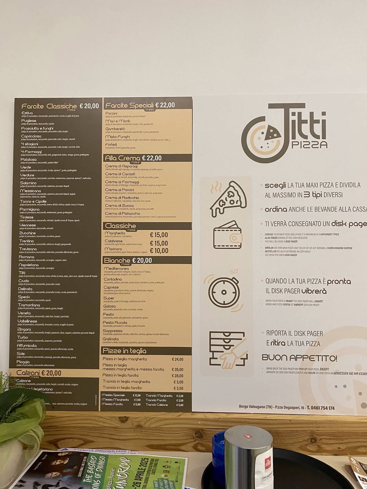 Menu di Titti - Pizza da asporto e pizzeria 