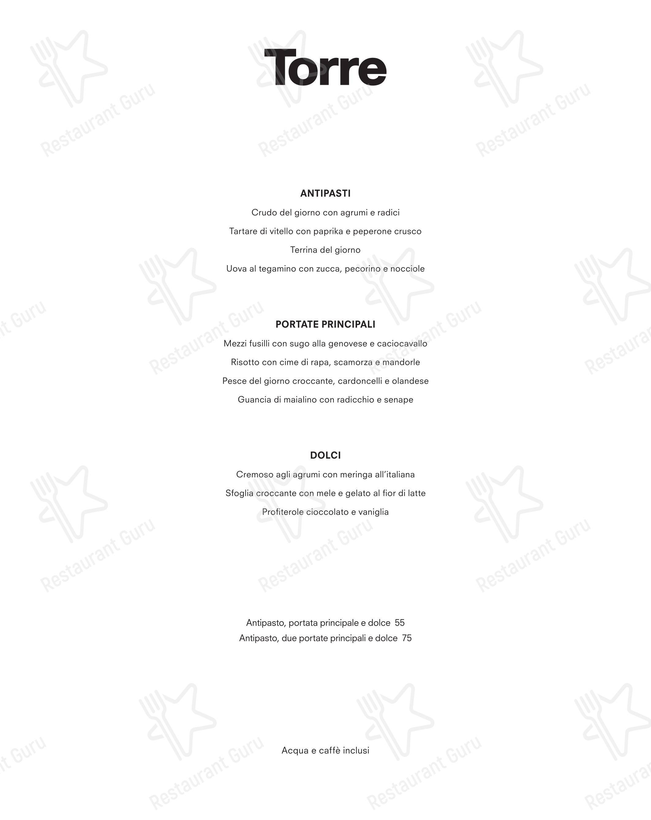 菜单 per Torre ristorante